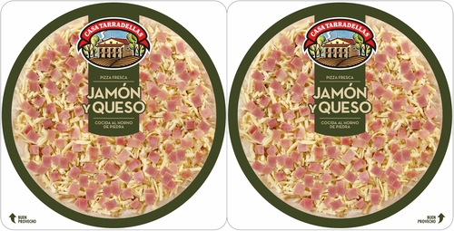 Pizza Casa Tarradellas pack 2 jamon y queso