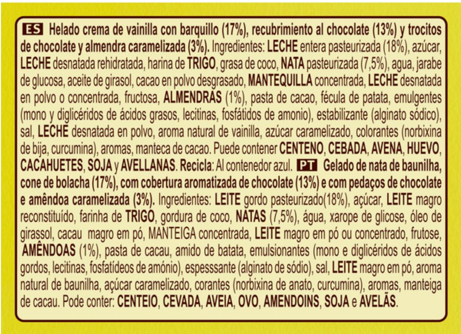 Helado Cornetto Frigo 4u Vainilla