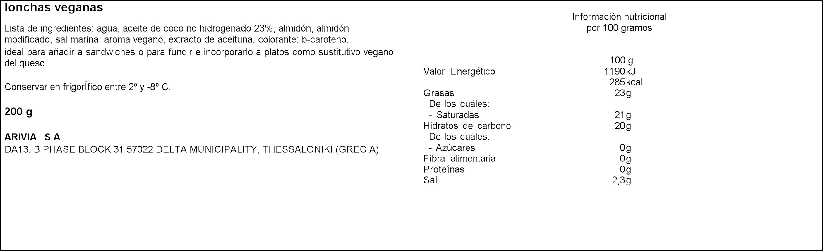 Lonchas veganas sabor queso Violife 200g