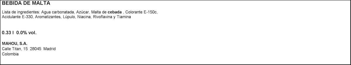 Bebida extracto de malta Pony 33cl