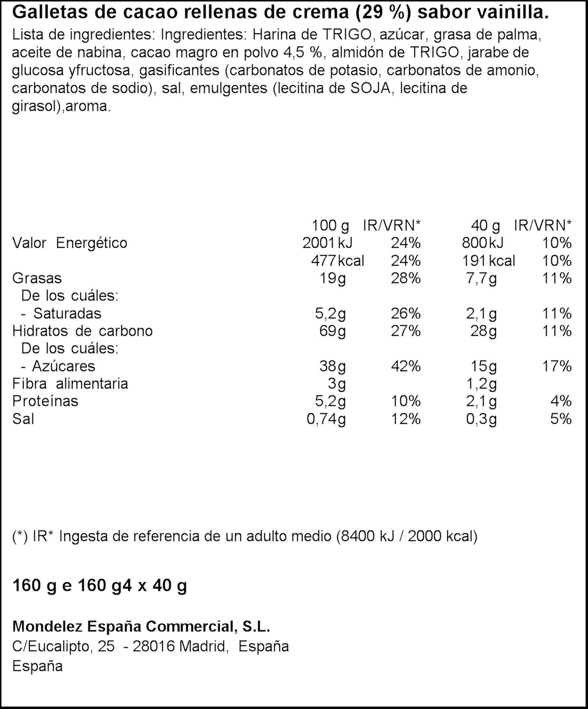 Galleta Oreo 160g mini