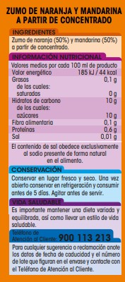 Zumo Concentrado Alipende 1L Naranja-Mandarina