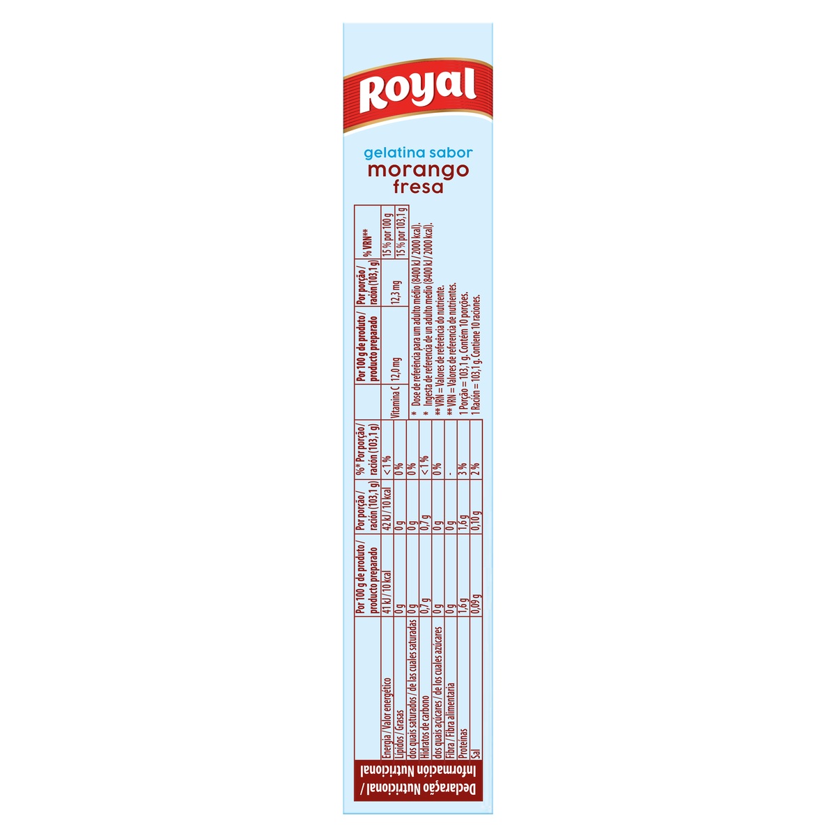 Gelatina light de fresa Royal 31g
