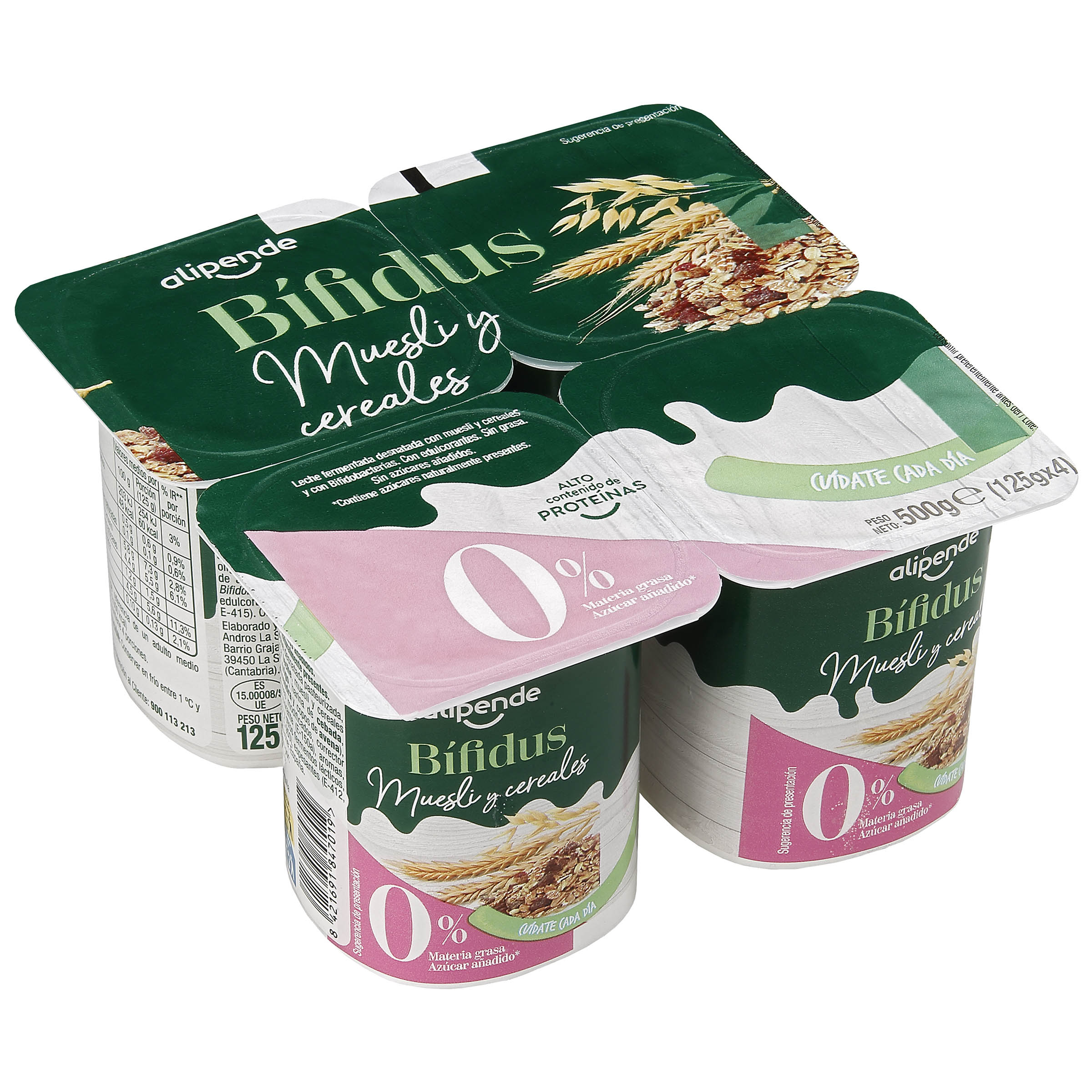 Bífidus Alipende sin azúcar añadido pack 4 muesli y cereales