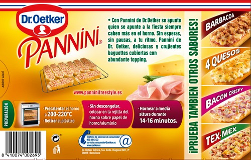 Pannini Dr Oetker 250g jamón y queso