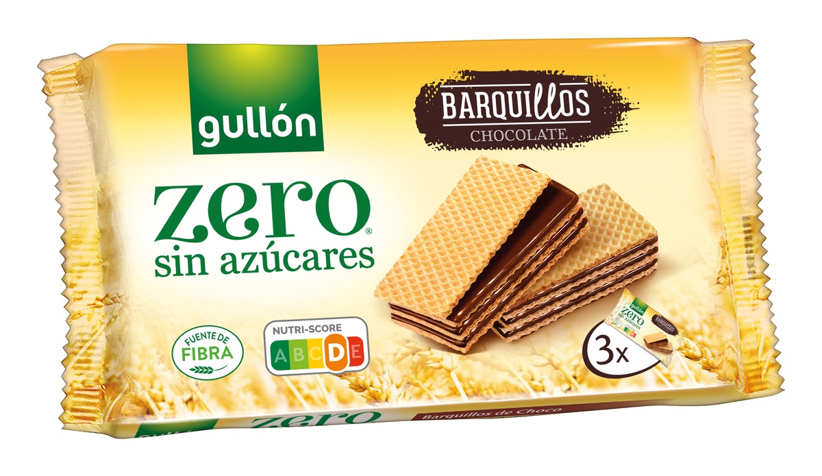 Barquillo relleno crema chocolate s/azúcar Gullón 180g