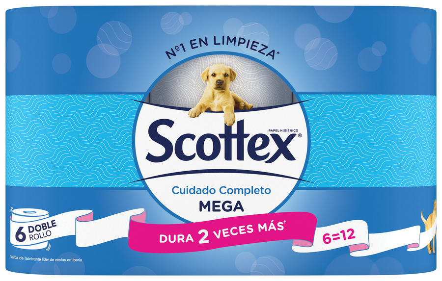 Papel higiénico Scottex 6 rollos mega doble rollo