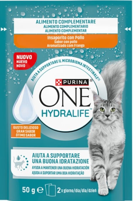 Alimento complementario para gato hydralife con pollo Purina One 50g