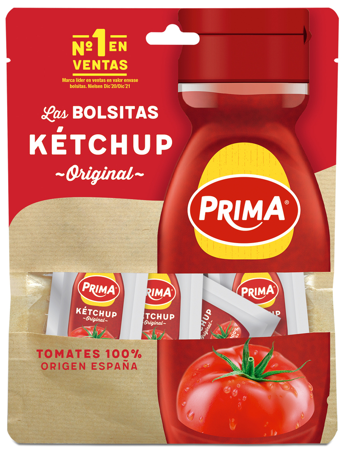 Ketchup en 12 bolsitas individuales Prima 120g