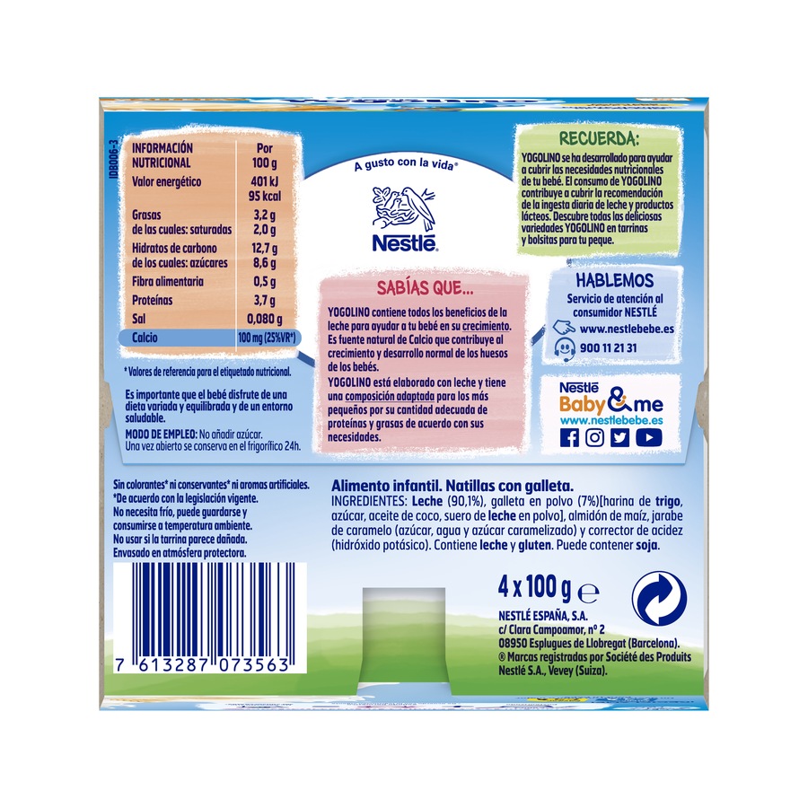 Postre Nestlé Yogolino galleta pack 4