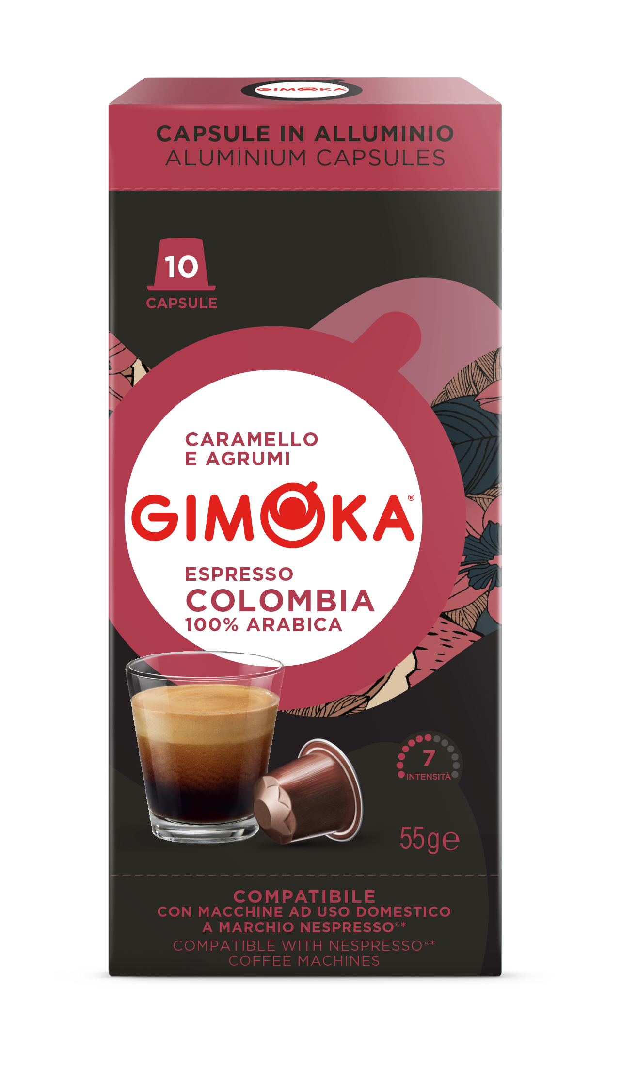 Cápsulas de café compatible Nespresso espresso colombia 100% arábica Gimoka 10 cápsulas