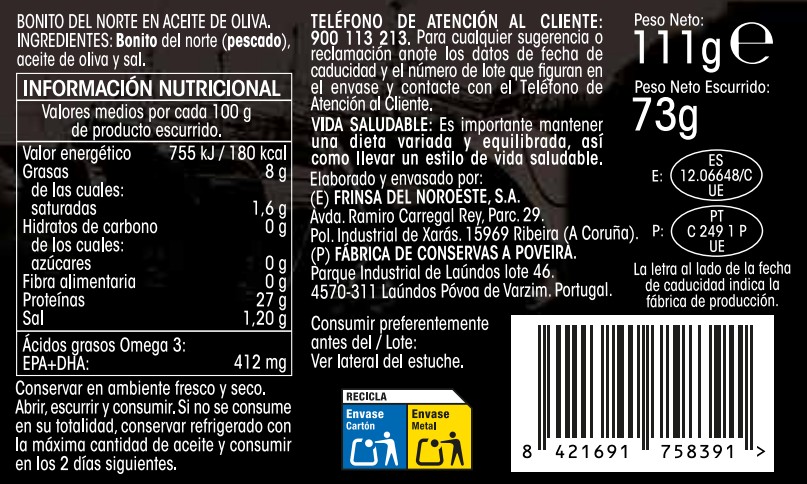 Bonito Alipende 73g en aceite oliva