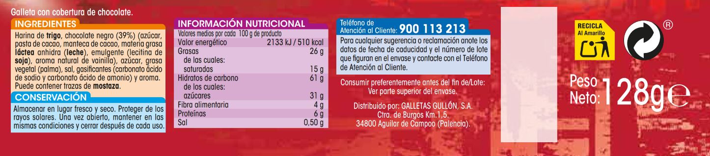 Galletas de chocolate Alipende 128g