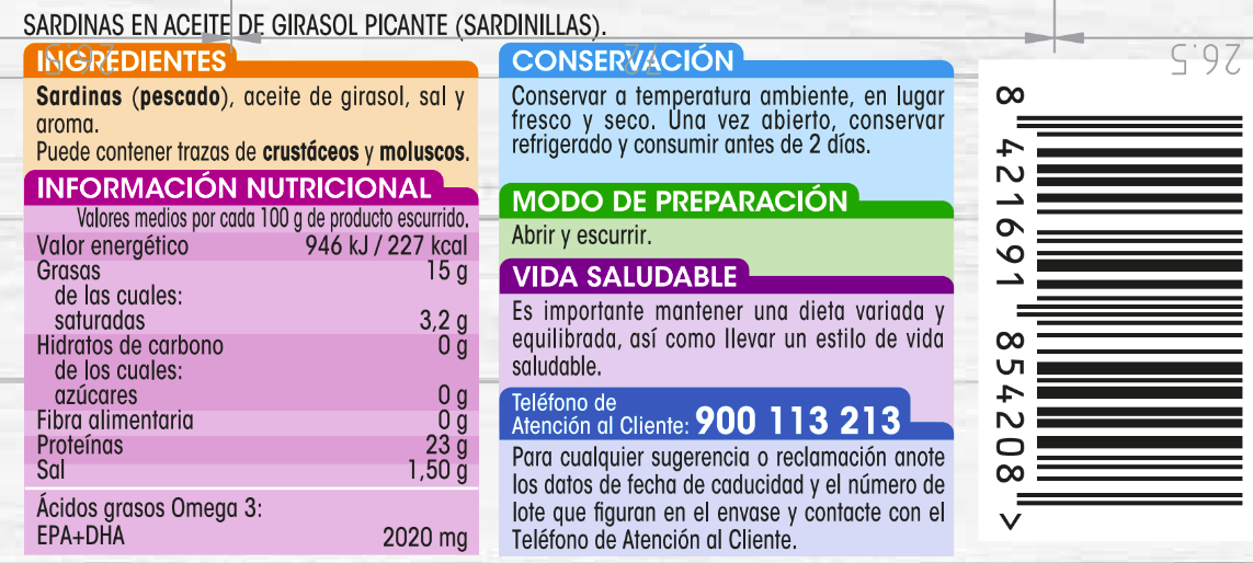 Sardinilla picante pack de 2 unidades Alipende 62g