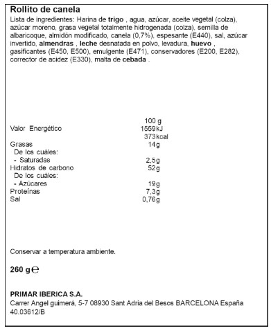 Rollito Gifflar 260g Pagen Canela