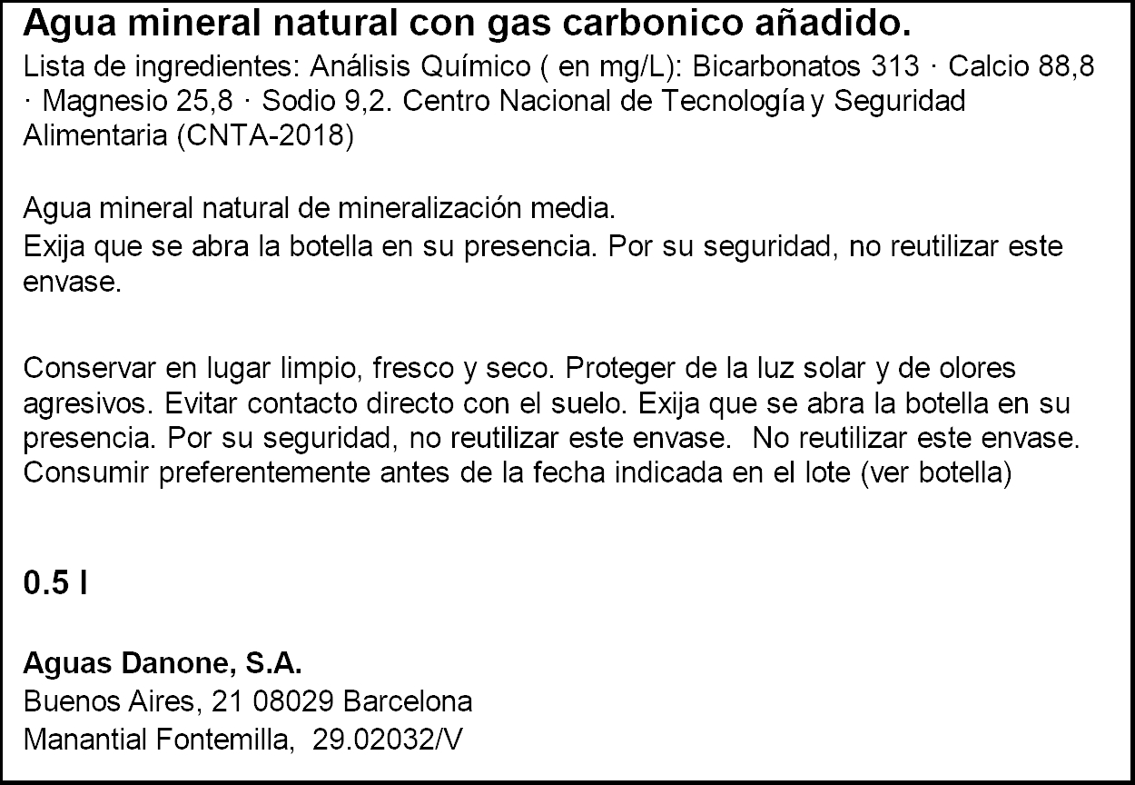 Agua con gas Fonter 50cl