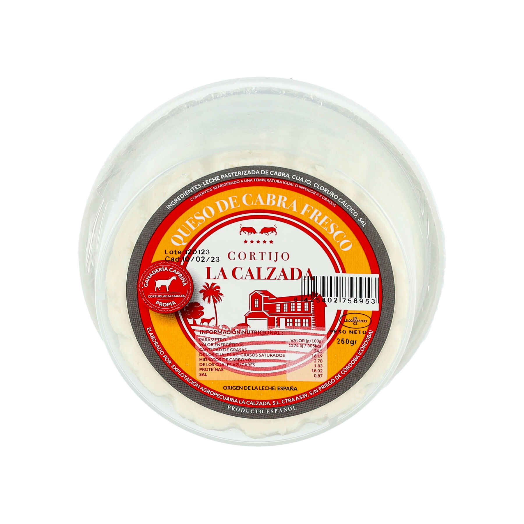 Queso fresco de cabra Cortijo La Calzada 250g