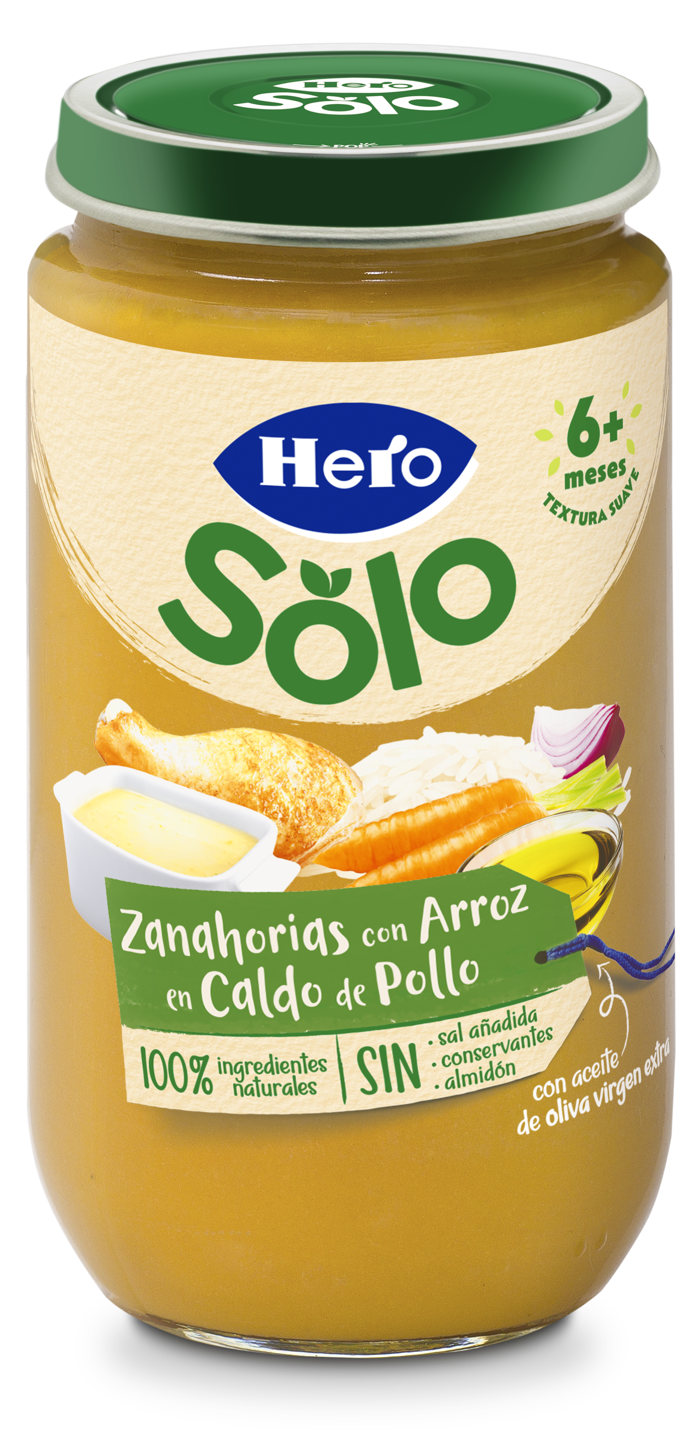 Tarro Hero Solo zanahoria-arroz en caldo 235g
