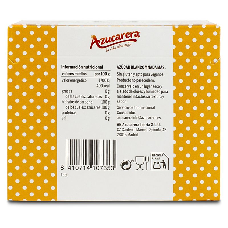 Azúcar blanco Azucarera 50u en sobres
