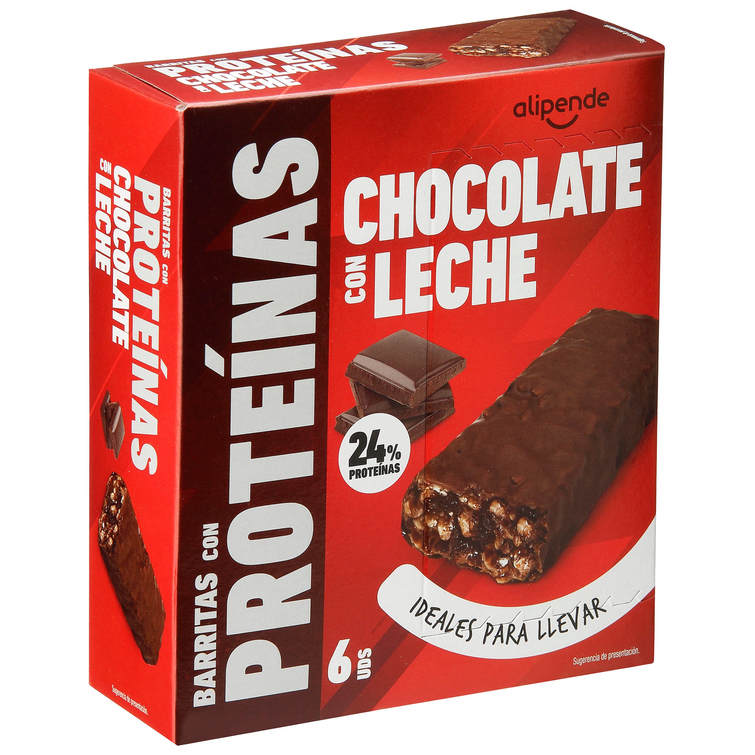 Barrita de proteínas de chocolate con leche Alipende 192g