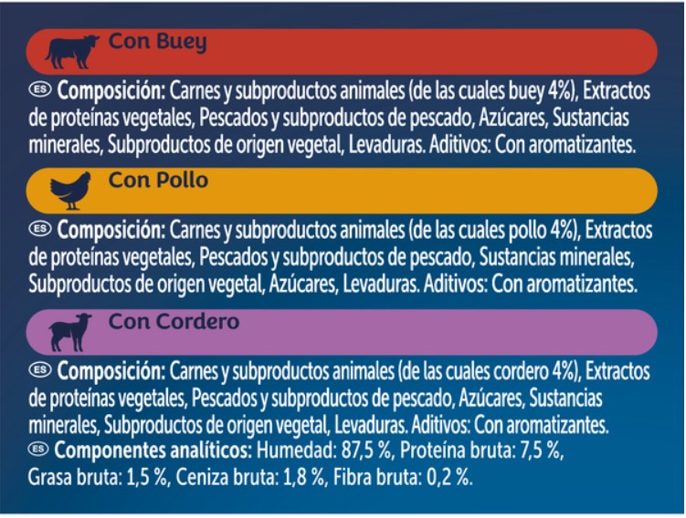 Alimento de gato soup con carne con buey con pollo y con cordero Felix 288g