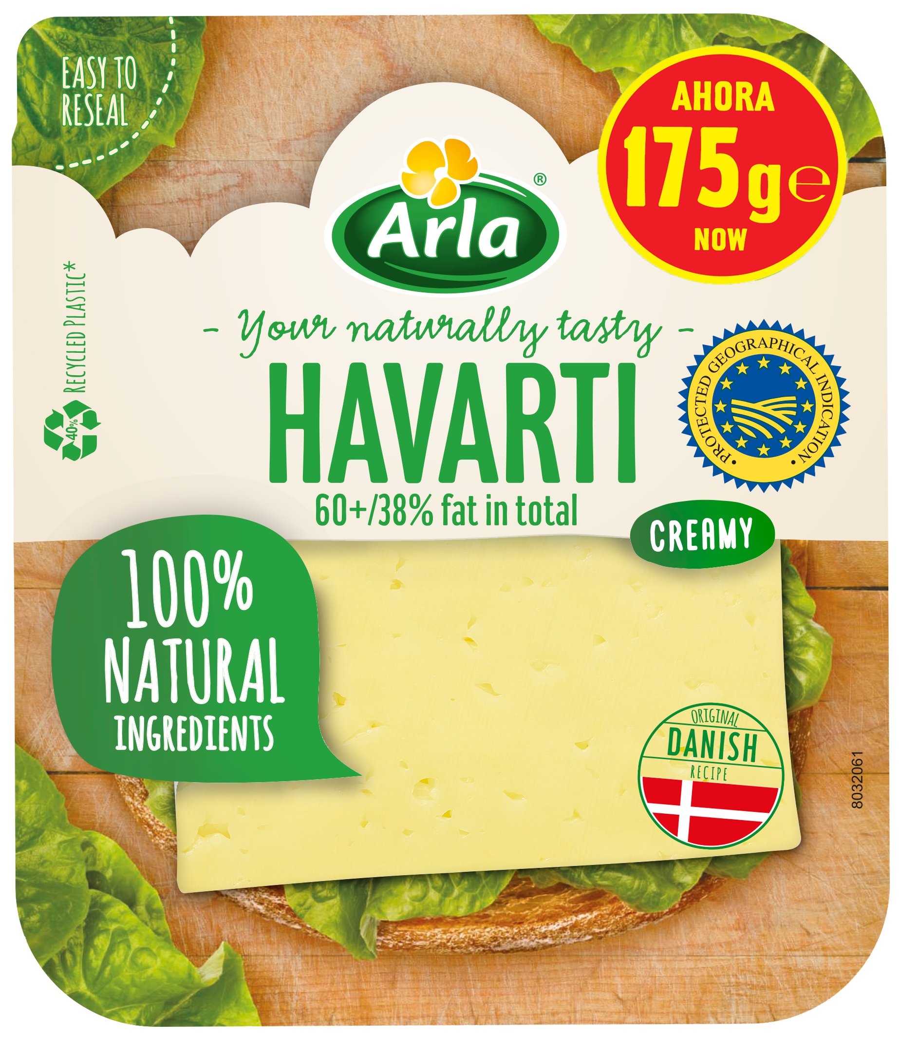 Queso havarti lonchas Arla 175 gr