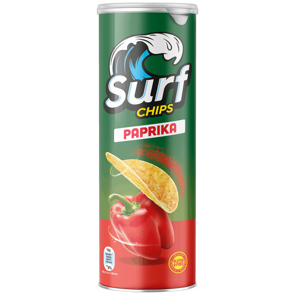 Snack de patata con sabor paprika Surf Chips 160g