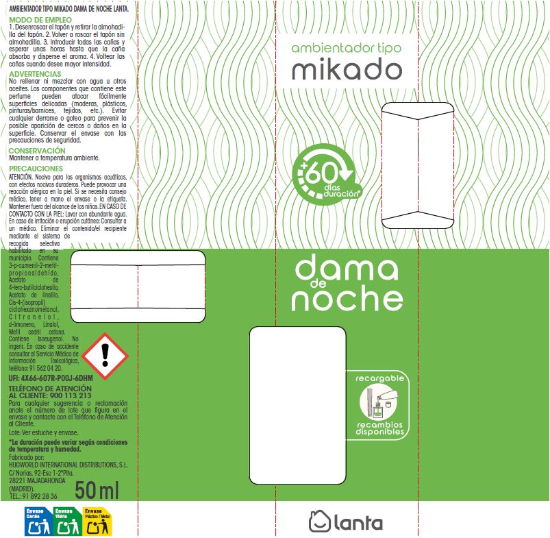 Ambientador tipo mikado Lanta 50ml dama de noche