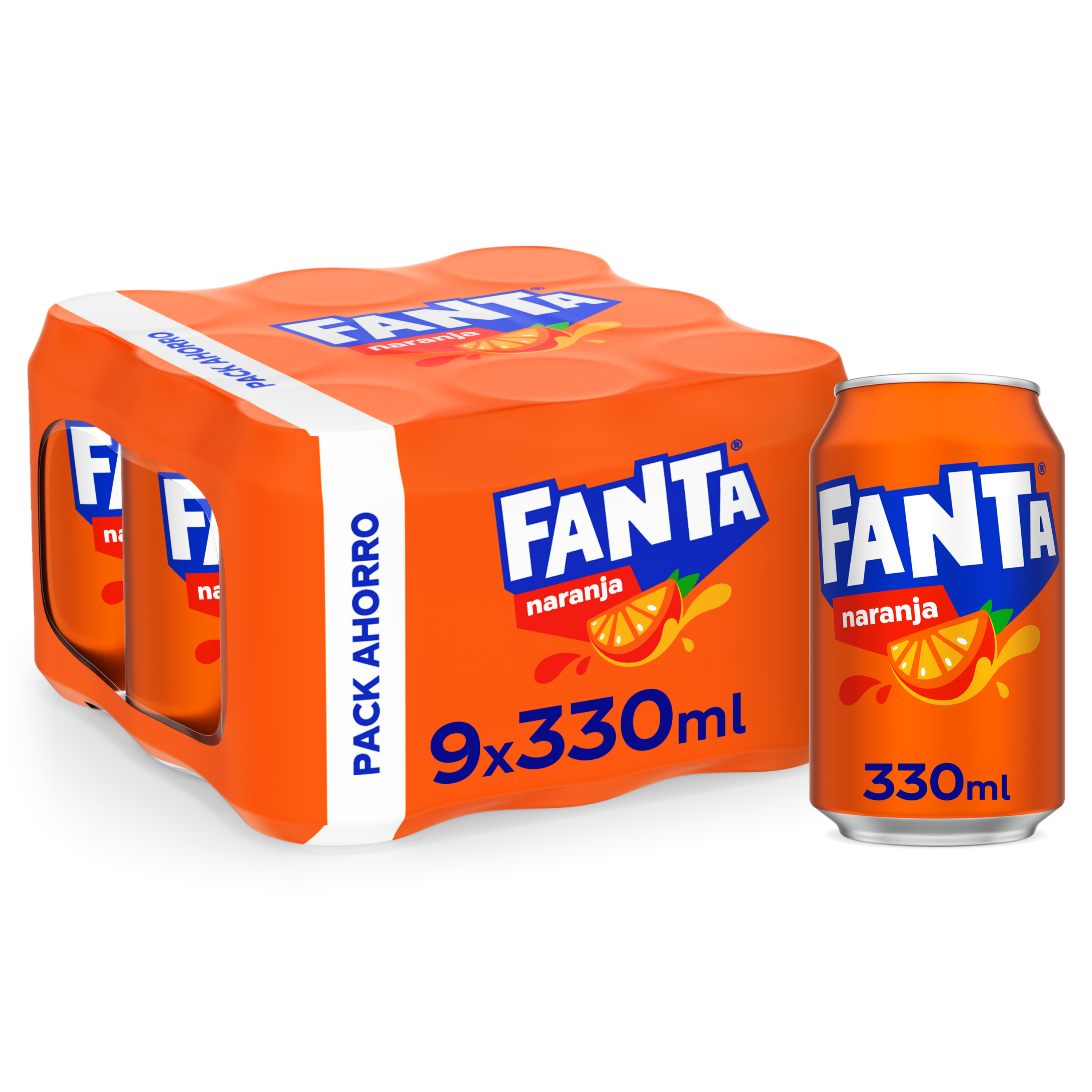 Refresco naranja Fanta lata 33cl pack 9