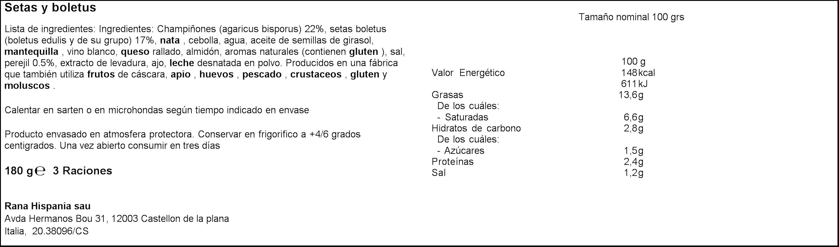 Salsa fresca Rana 180g setas y boletus
