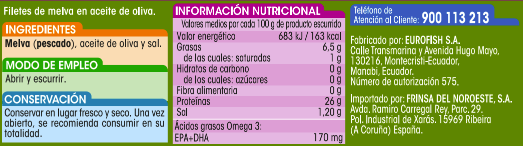 Filetes de melva en aceite de oliva Alipende 80g