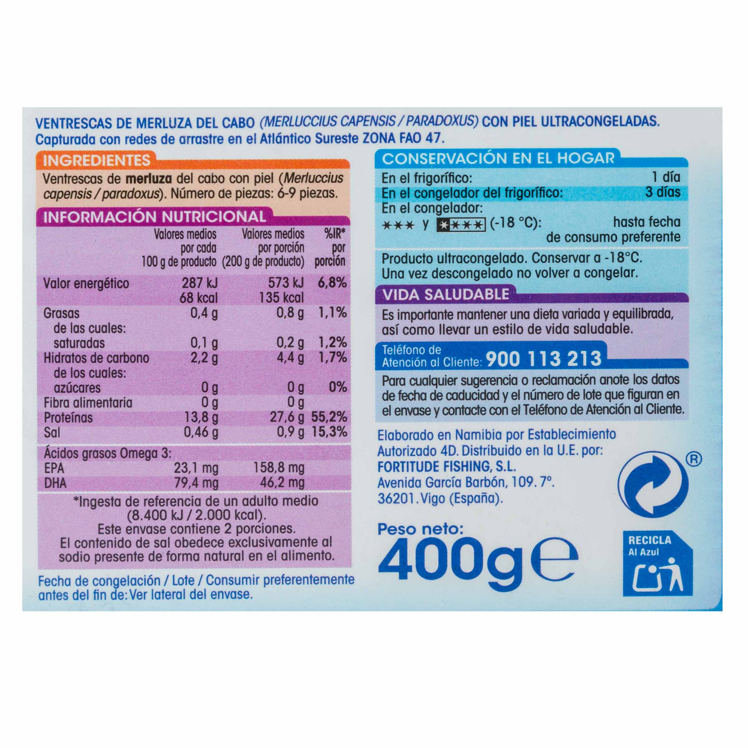 Ventresca merluza Alipende 400g