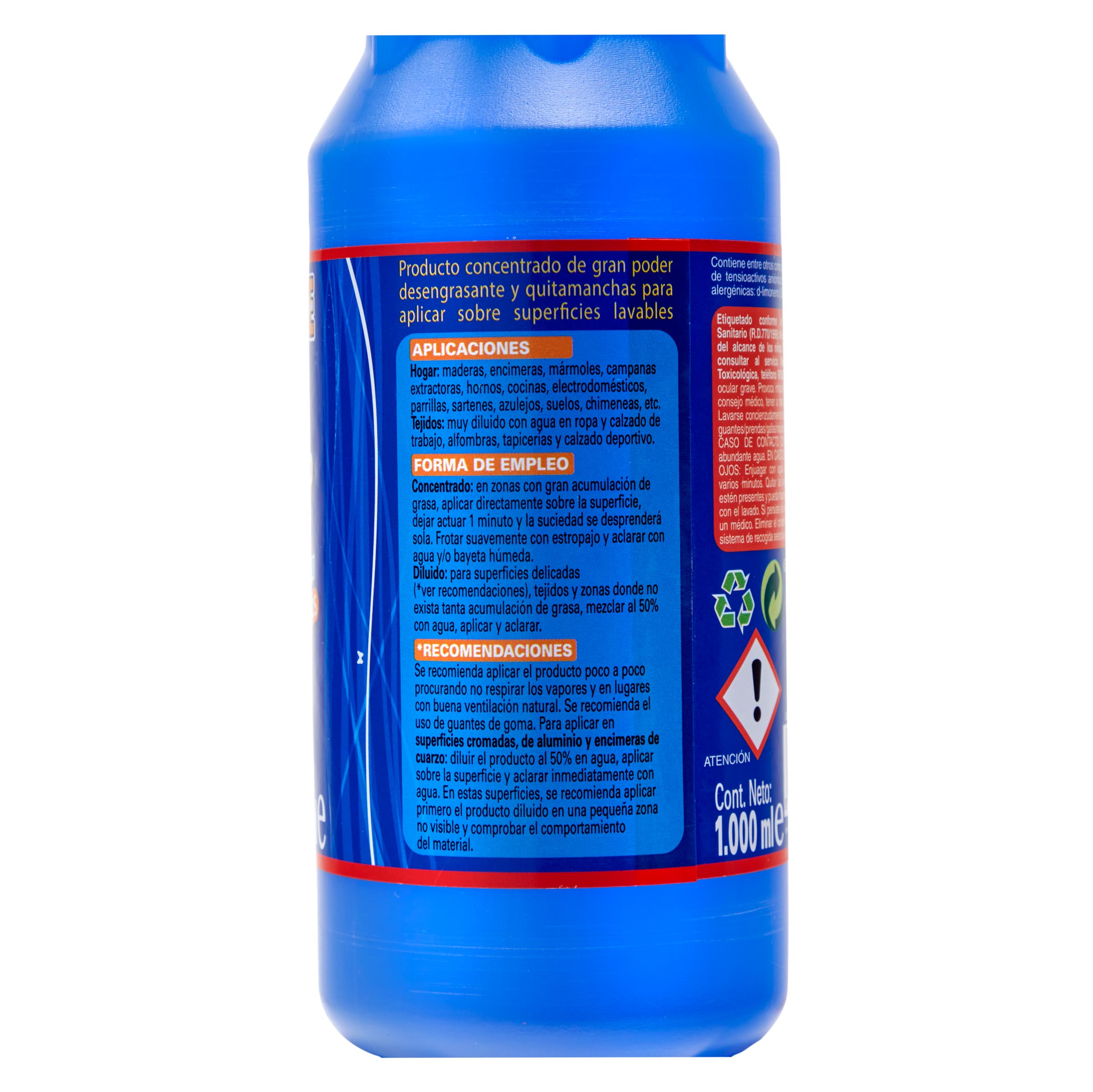 brumol azul desengrasante superficies lavable 1 litro - delaUz