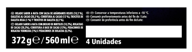 Helado maxibon edición limitada red berry Nestlé 4 unidades