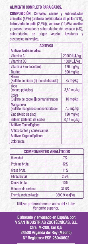 Alimento completo para gato Meque carne verdura pescado 2kg