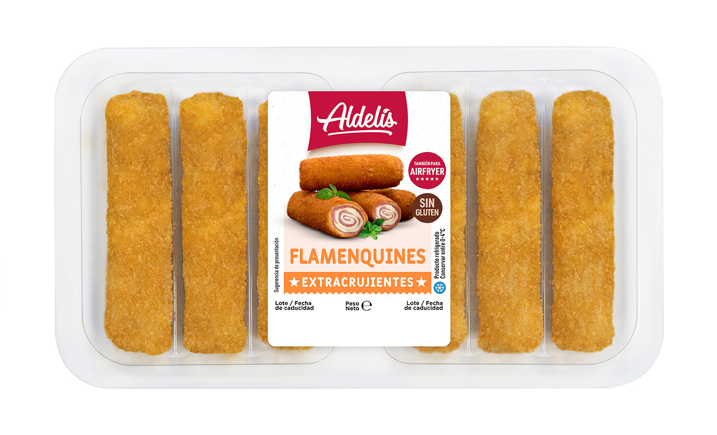 Flamenquín extrarcrujiente de pavo y queso sin gluten Aldelis 255g