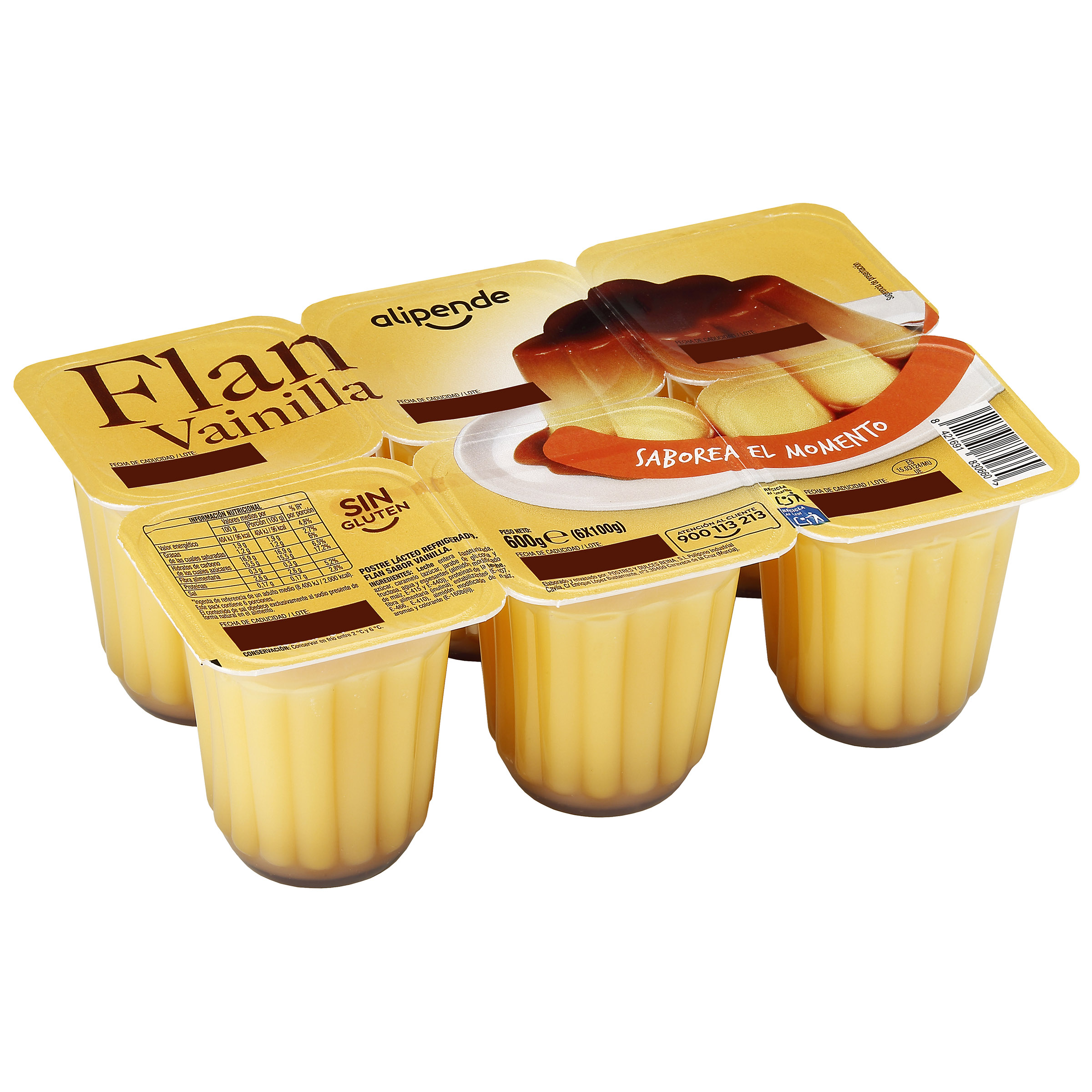Flan de vainilla Alipende pack 600g