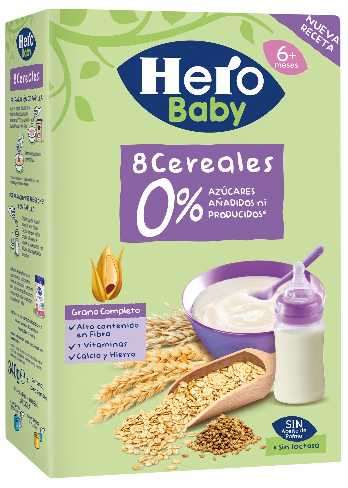 Hero Baby Papillas de Cereales sin Gluten y sin Azúcares Añadidos