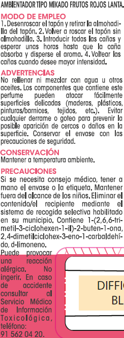 Ambientador tipo mikado Lanta 50ml frutos rojos