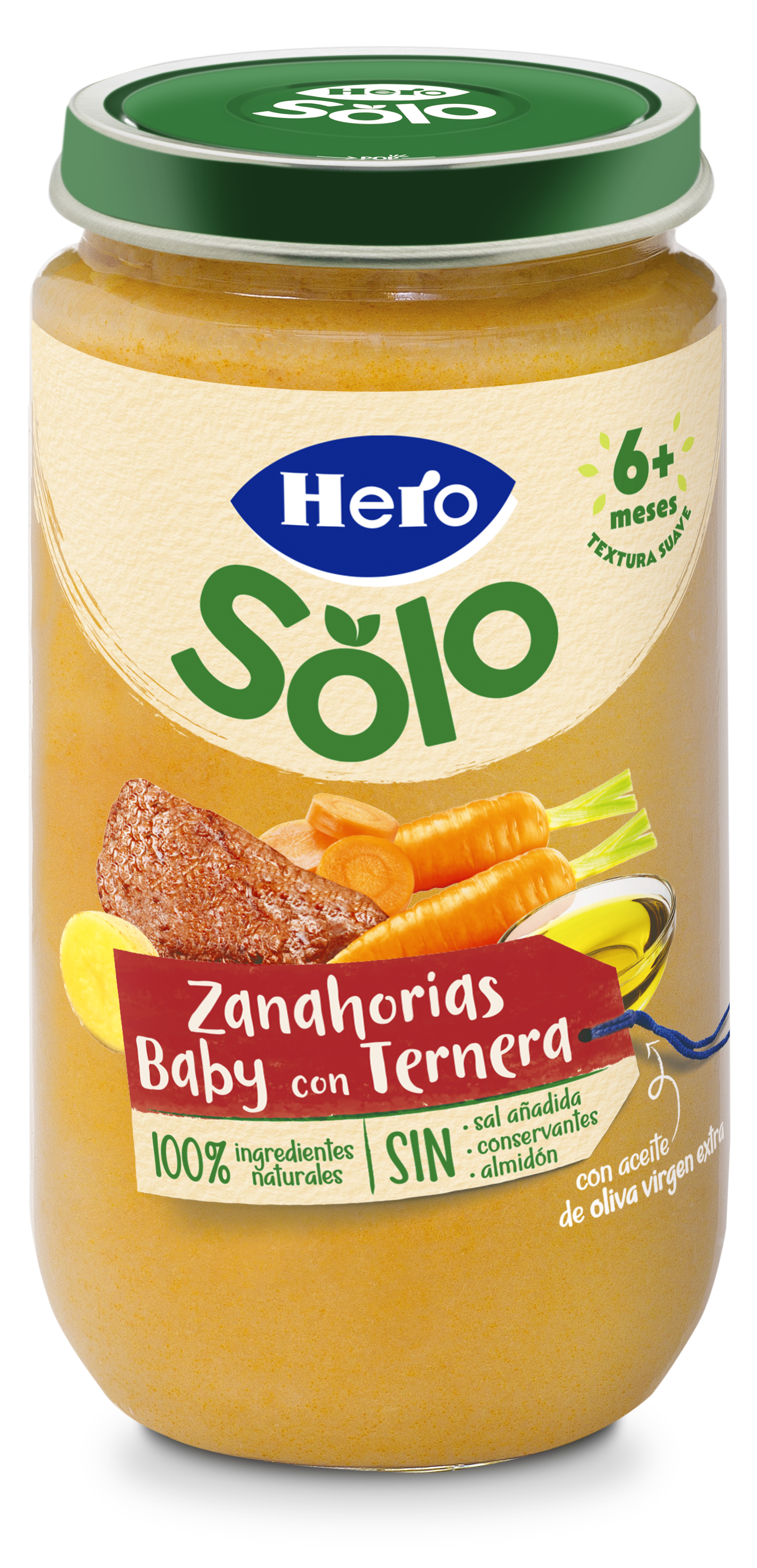 Tarro Hero Solo zanahoria ternera desde 6meses 235g