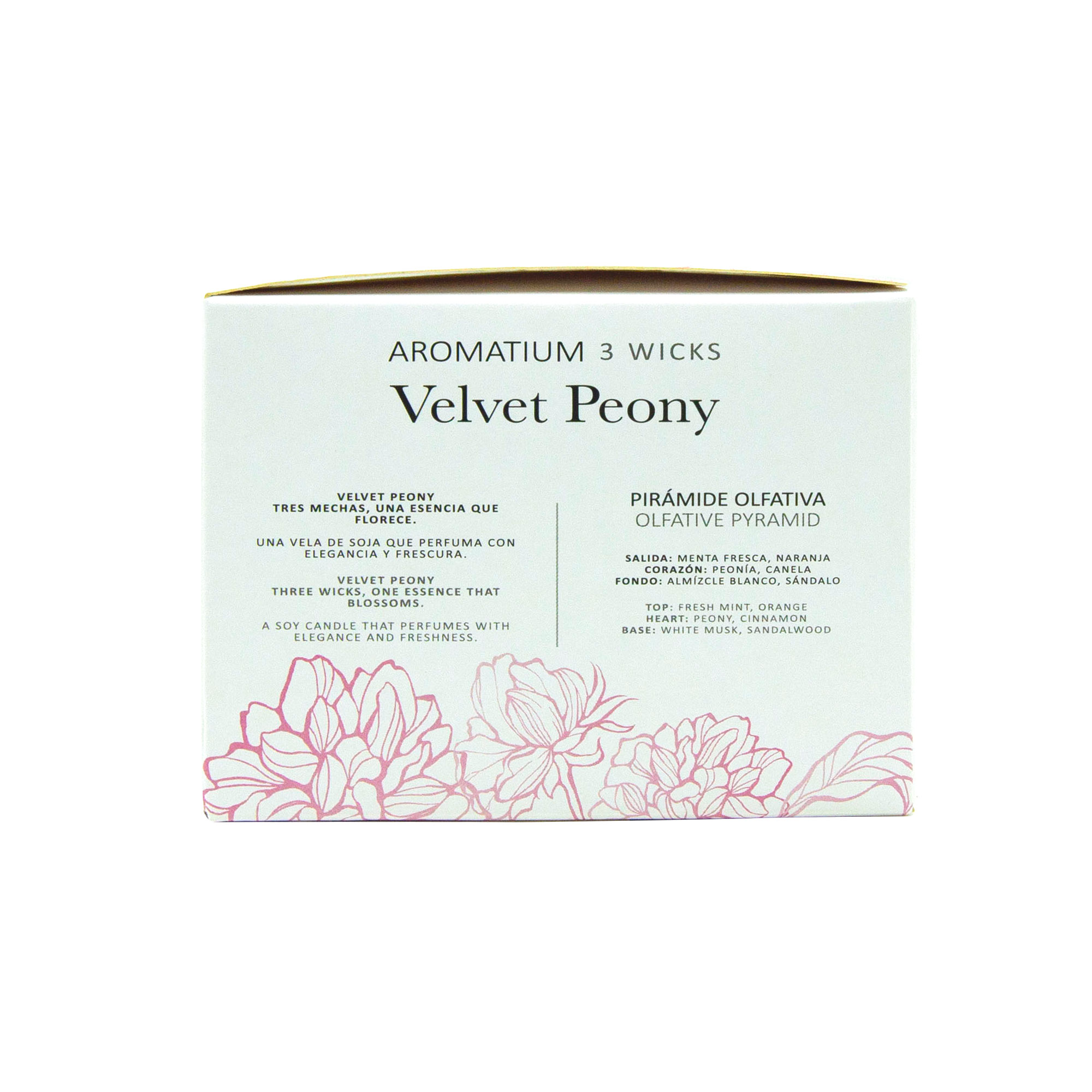 Vela 3 mechas Aromatium velvet peony