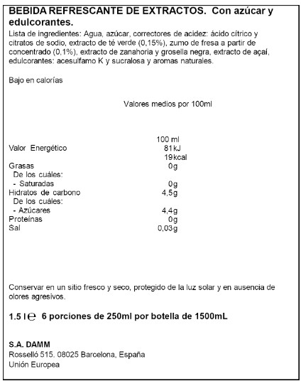 Refresco de té con sabor a frutos rojos botella 1,5l Nestea
