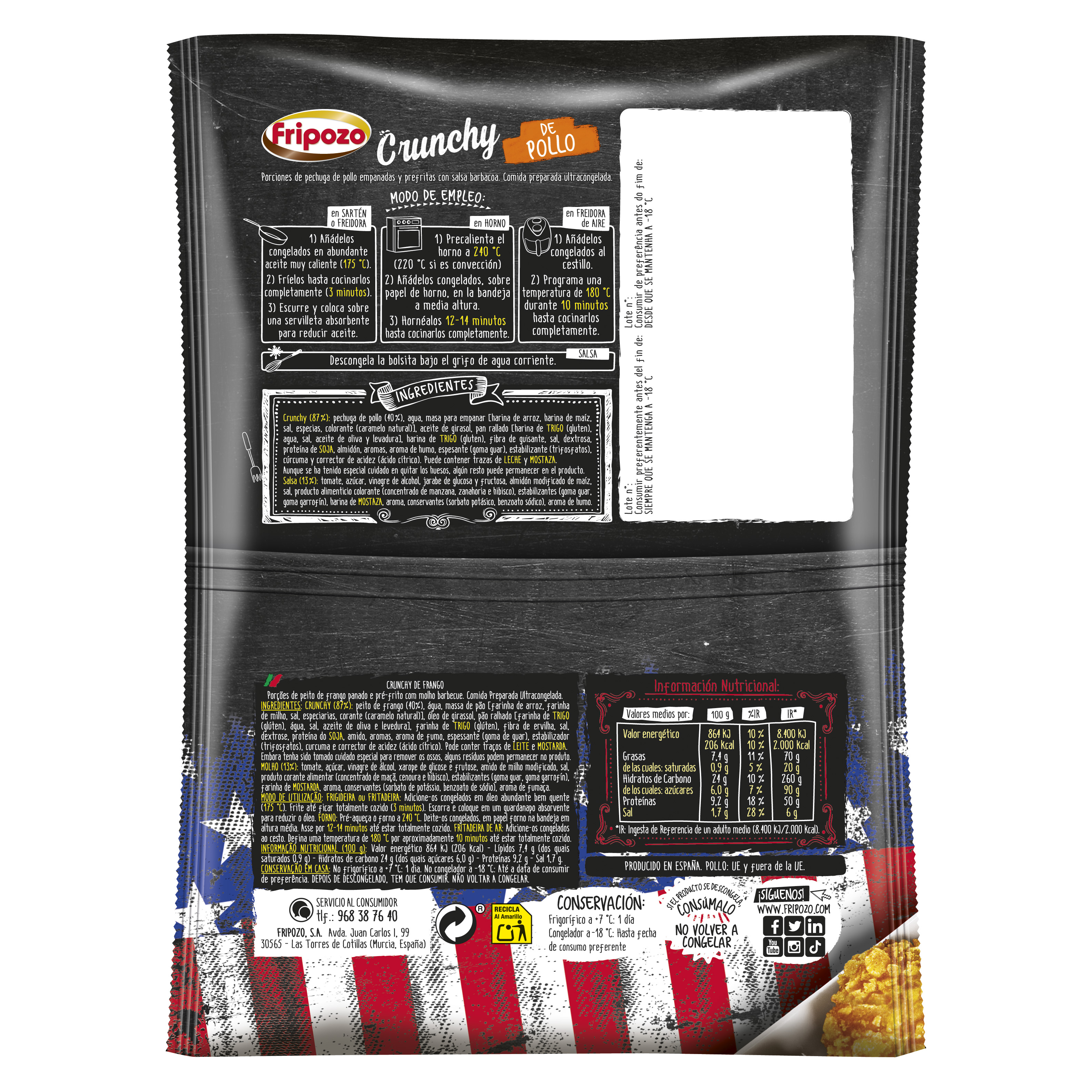 Crunchy pollo Fripozo salsa barbacoa 300g