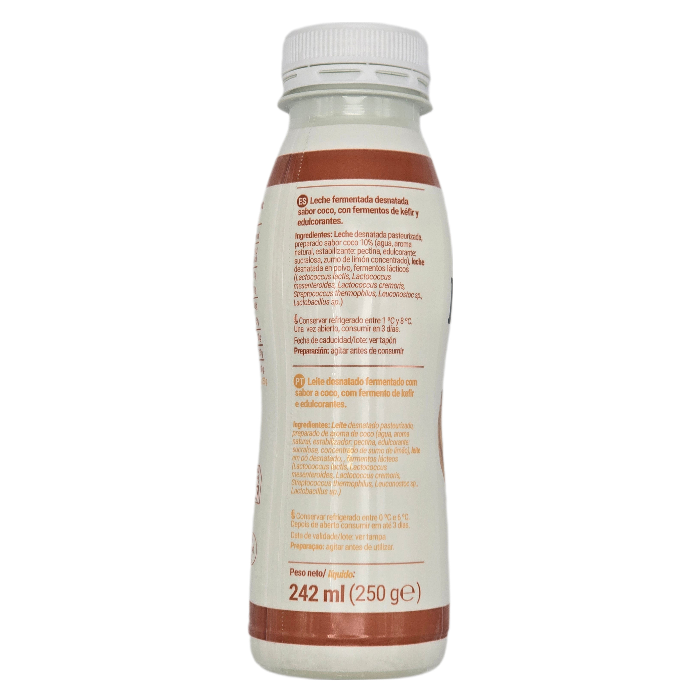 Kéfir líquido 0% sabor coco Margui 250 g