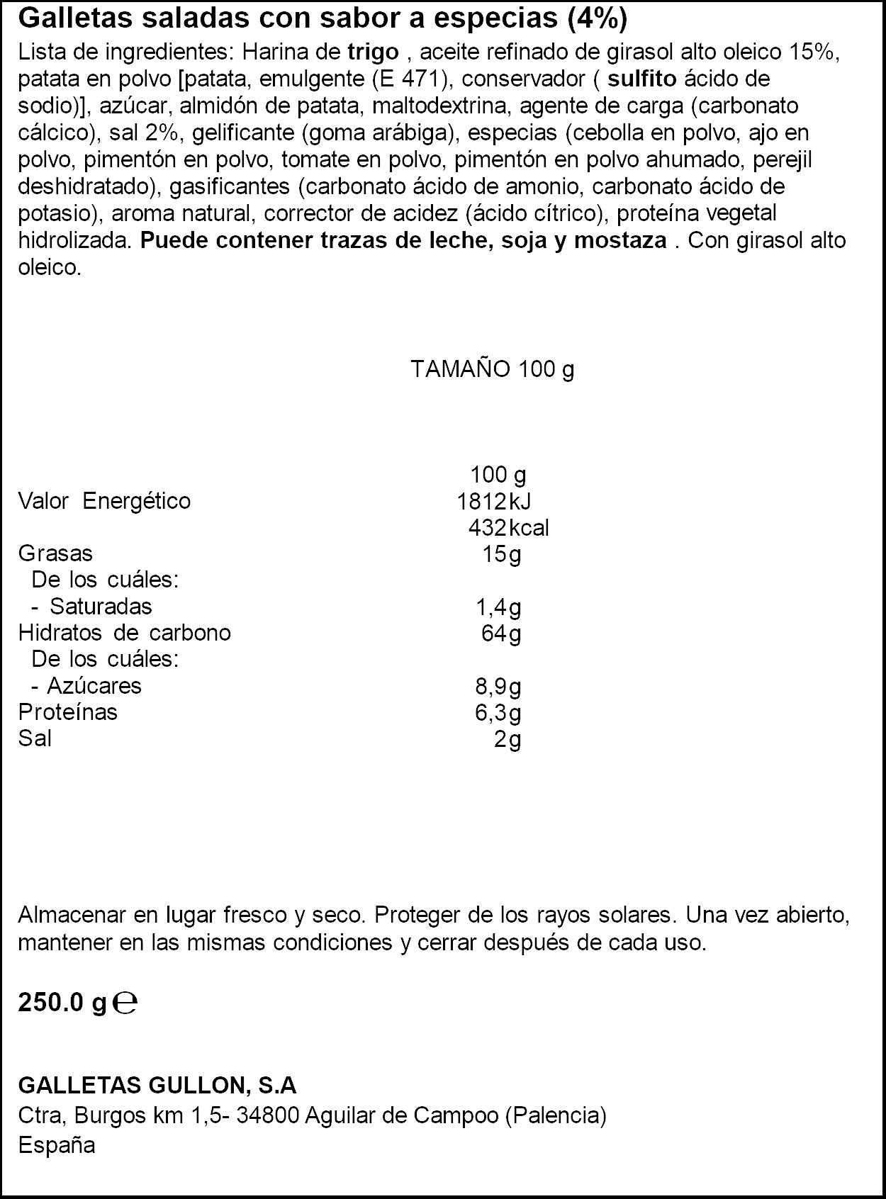 Galletas saladas mini bites campesinas paprika Gullón 250g