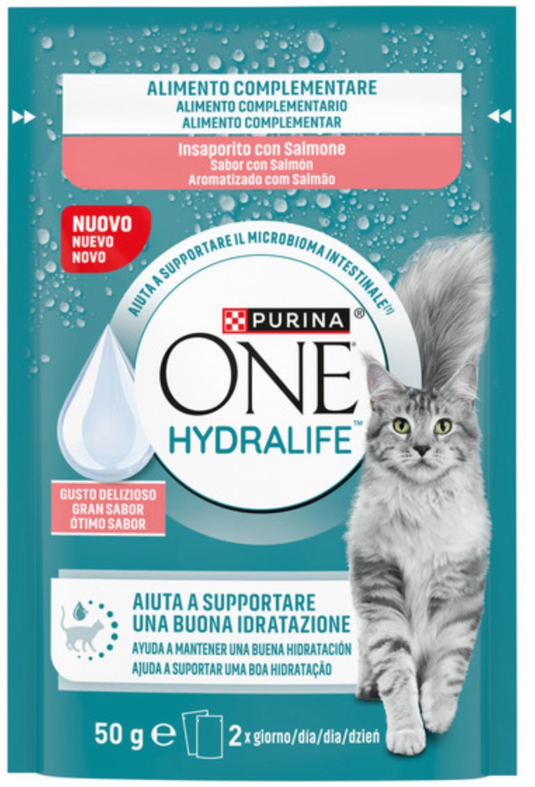 Alimento complementario para gato con salmón Purina One Hydralife 50g