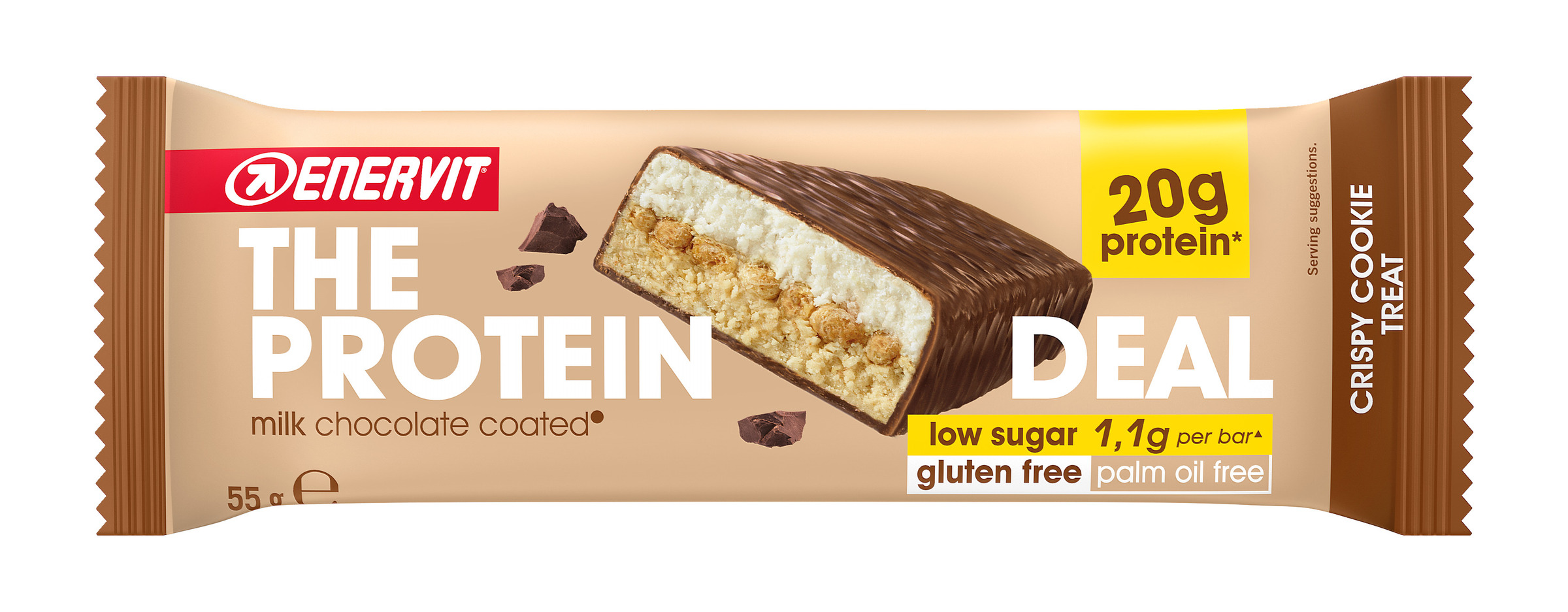Barrita proteína sabor chocolate con leche y galleta Enervit 55g