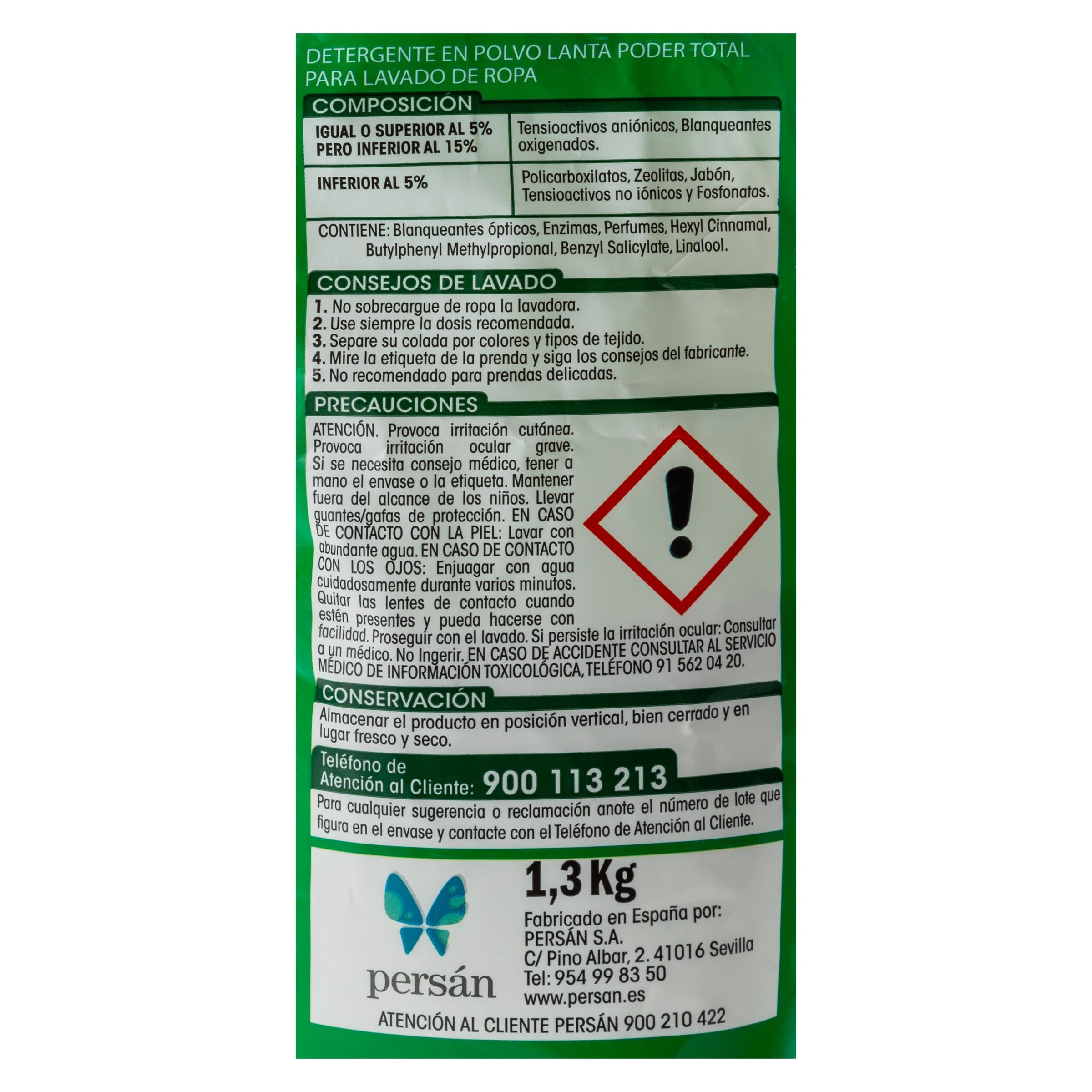 Detergente en polvo Lanta 20 lavados poder total
