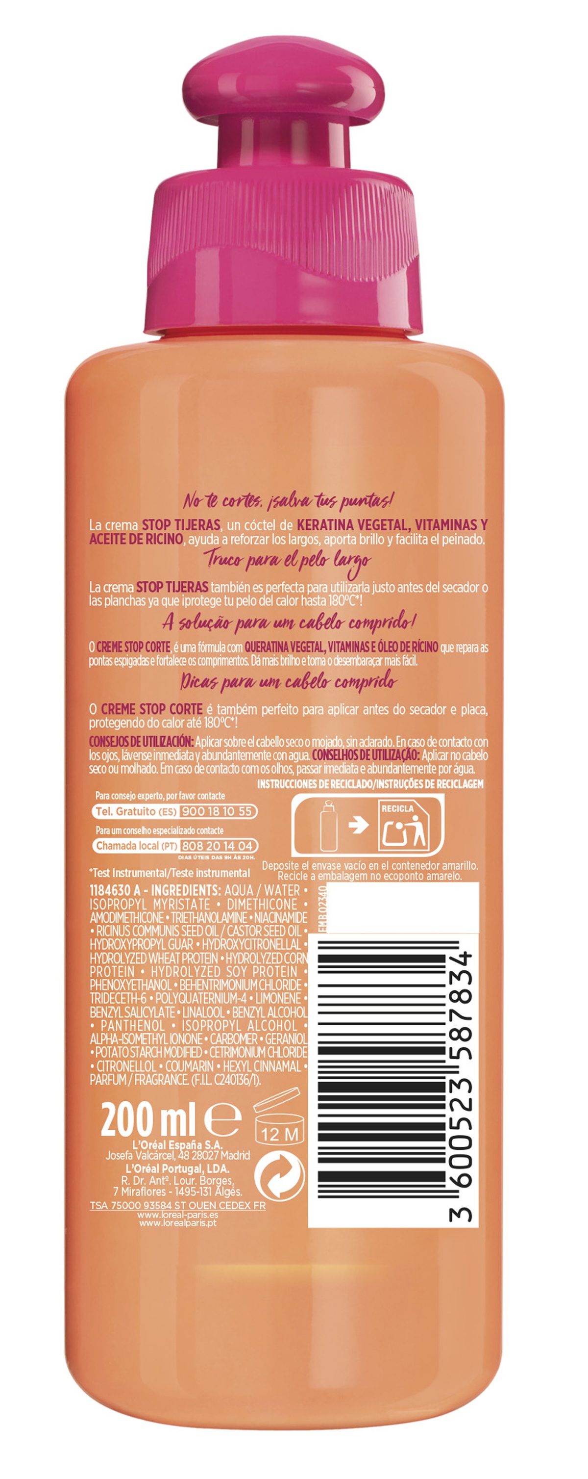 Agresivo repertorio obvio Crema Elvive 200ml long stop tijera | Ahorramas