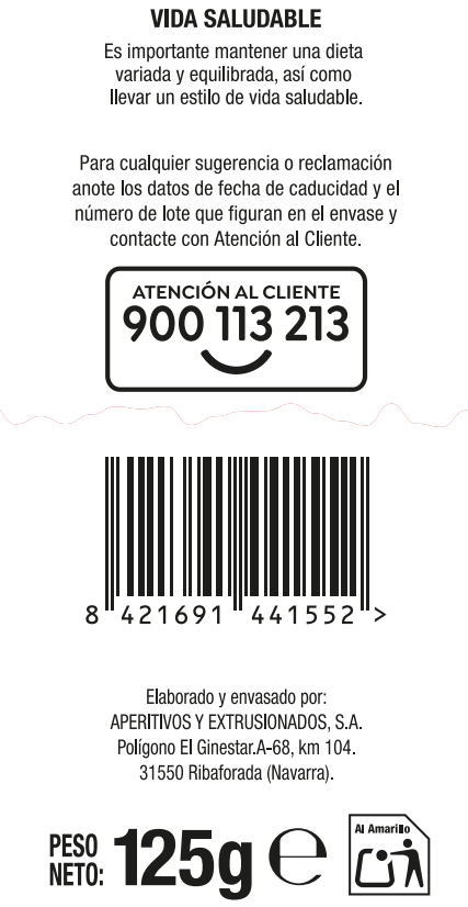 Snack de patata Alipende 125g